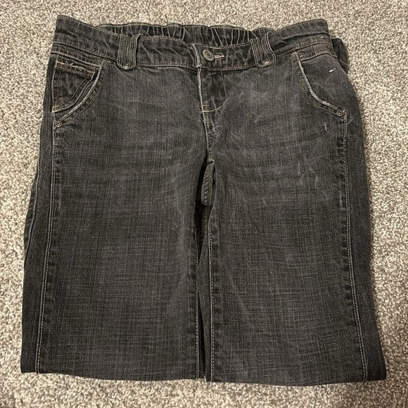 Y2K Old Navy Women's Dark Gray Flare Leg Jeans - Picture 5 of 6